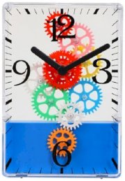 Maple's Colorful Moving Gear Table Clock