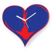 Crysto Love Me Forever Blue & Red Wall Clock CR726DE56ZUTINDFUR