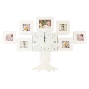 Creative Motion Family Tree Photos Clock, White