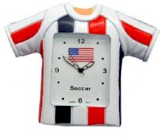 American Soccer Team Clock in the Shape of a T-shirt