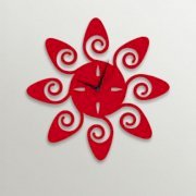 Timezone Abstract Flower Wall Clock Red TI430DE58YJXINDFUR