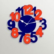 Timezone Classic Numbers Wall Clock Dark Blue And Orange TI430DE50YVTINDFUR