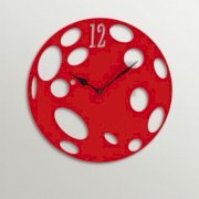  Timezone Circles Cut Out Wall Clock Red TI430DE33XZIINDFUR