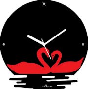 Zeeshaan Swan In The Water Black And Red Analog Wall Clock