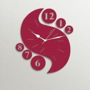 Timezone Designer Wall Clock Maroon TI430DE25YHIINDFUR