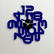 Timezone Designer Numbers Wall Clock Dark Blue TI430DE10ZBDINDFUR