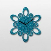 Crysto Glitter Atomic Number Wall Clock Aqua Blue CR726DE15NFGINDFUR