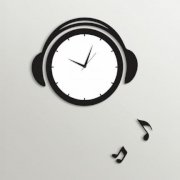 Timezone Headphone Wall Clock Black TI430DE90YIRINDFUR