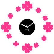 Crysto Floating Flowers Pink & Black Wall Clock CR726DE17BRIINDFUR