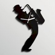  Silhouette Man Play Saxophone Wall Clock SI871DE75BSUINDFUR