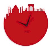 Klok India Skyline Wall Clock Red KL593DE62AKRINDFUR