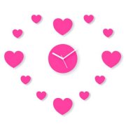 Crysto Floating Hearts Pink Wall Clock CR726DE77ZTYINDFUR