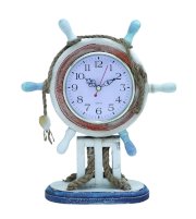 Benzara 78717 Wood Clock, Nautical Theme with Sailor Wheel Frame