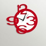 Timezone Modern Wall Clock White And Red TI430DE95YAUINDFUR