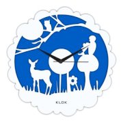 Klok Jungle Night Scene Wall Clock Blue KL593DE48APBINDFUR