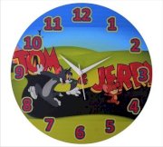 Zeeshaan Tom And Jerry Blue Green Analog Wall Clock