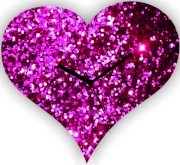 Zeeshaan Simply Glitter Heart Analog Wall Clock