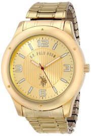 U.S. Polo Assn. Classic Men's USC80014 Oversized Bezel Gold Dial Expansion Watch