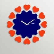  Timezone Multi Hearts Wall Clock Dark Blue And Orange TI430DE24XZRINDFUR