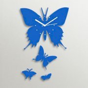 Timezone Butterflies Wall Clock Light Blue TI430DE15YHSINDFUR