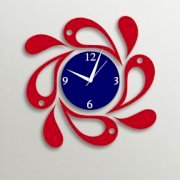 Timezone Twirling Drops Wall Clock Dark Blue And Red TI430DE06YIBINDFUR
