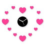  Crysto Floating Hearts Black & Pink Wall Clock CR726DE74ZUBINDFUR