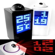 Projection Desk Alarm Clock Digital LED Projector Black