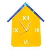 Crysto Yellow & Blue Hut Wall Clock CR726DE39HEUINDFUR