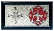 Clock - Fire Rescue Diamond Plate
