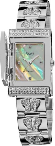     Burgi Women's Diamond Cover Japanese Watch, 22x36mm 61118