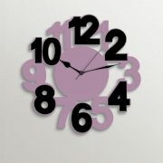 Timezone Classic Numbers Wall Clock Mauve And Black TI430DE44YVZINDFUR