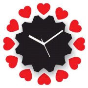  Crysto Piece of my Heart Black & Red Wall Clock  CR726DE65ZUKINDFUR