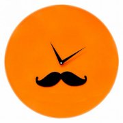 Crysto Moustache Fluorescent Orange Wall Clock CR726DE67AMQINDFUR