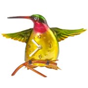 Deco Flair Metal Colored Desk Clock, Hummingbird