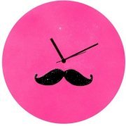 Zeeshaan Mr. Pink Moustache Analog Wall Clock