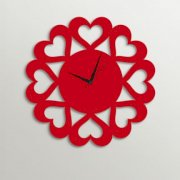 Timezone Multi Hearts Wall Clock Red TI430DE28YDJINDFUR