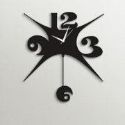 Timezone Stylized Pendulum Wall Clock Black TI430DE21XZUINDFUR