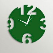  Timezone Simple Number Wall Clock Green TI430DE92YAXINDFUR