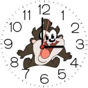 Ellicon B97 Funny Cartoon Analog Wall Clock (White) 