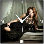 WebPlaza Miley Cyrus Analog Wall Clock (Multicolor) 