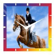  Moneysaver Horse Riding Analog Wall Clock (Multicolor) 