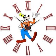 Ellicon B35 Goofy Cartoon Analog Wall Clock (White) 