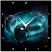  Shoprock Sparkle Headphones Analog Wall Clock (Black) 