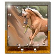 3dRose dc_4799_1 Palomino Horse Desk Clock, 6 by 6-Inch
