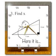 3dRose dc_107310_1 Find X Here it is, Math Humor, School Humor, Funny, Geometry, Algebra-Desk Clock, 6 by 6-Inch