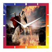 Moneysaver Horse Rider Analog Wall Clock (Multicolor) 