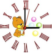 Ellicon 124 Funny Bear Analog Wall Clock (White) 