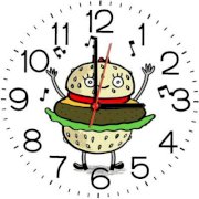  Ellicon B175 Funny Burger Cartoon Analog Wall Clock (White) 