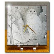 3dRose dc_14407_1 Night Owl-Desk Clock, 6 by 6-Inch