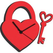 Fab Time Red Lock And Key Wall Clock FA116DE73TEWINDFUR